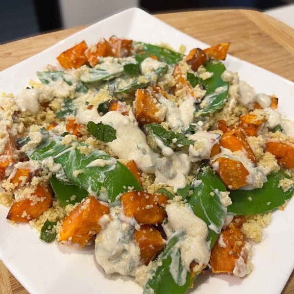 Vegetable & Couscous Salad with Yoghurt Mint Dressing